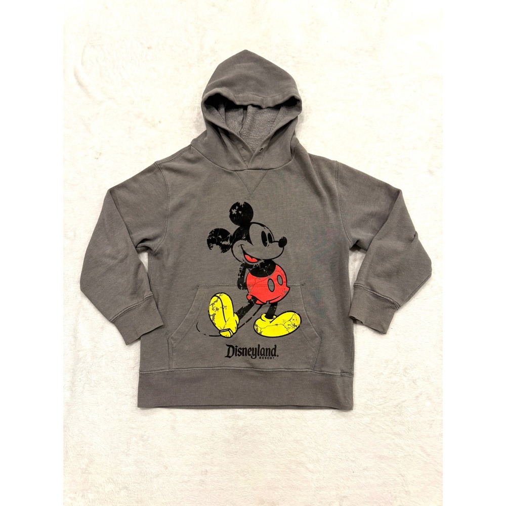 Disney Parks Mickey Mouse Disneyland Resort Gray Pullover Hoodie Kids Medium M